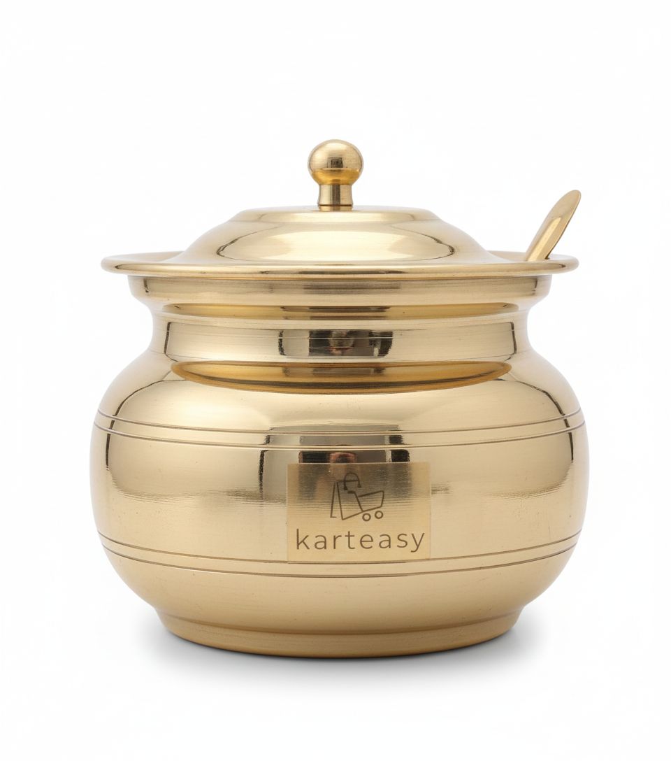 Brass ghee pot for pooja and festive use