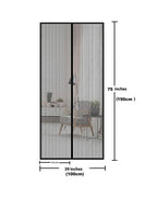 Magnetic mosquito net curtain for door black polyester mesh