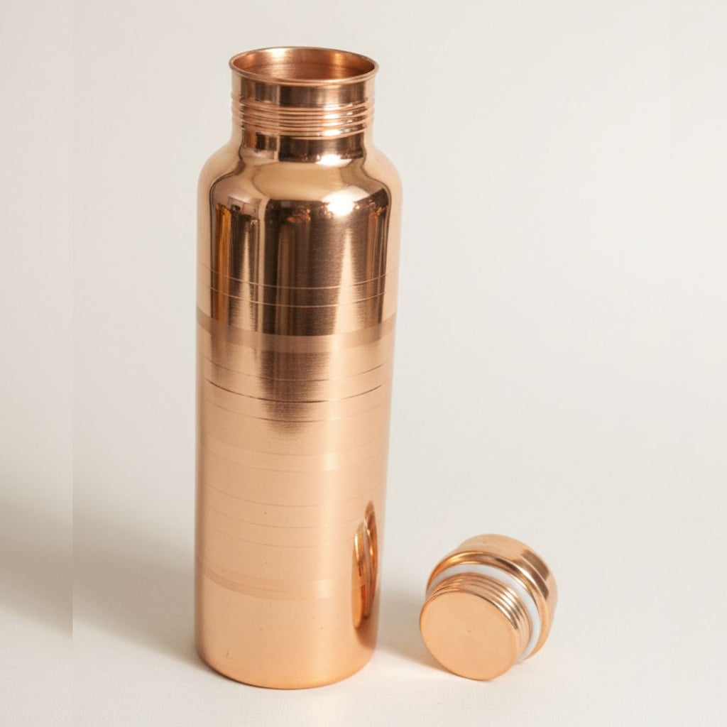 Original copper water bottle with leak-proof silicone cap