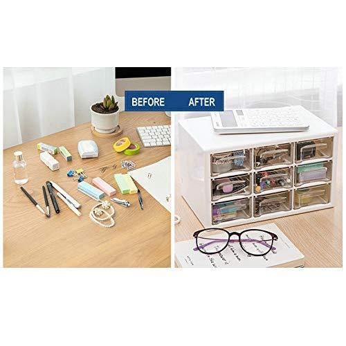 clear plastic drawer organizer showing visible sliding compartments