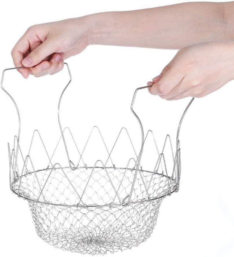 Stainless steel strainer basket used as fry basket for vegetables and snacks