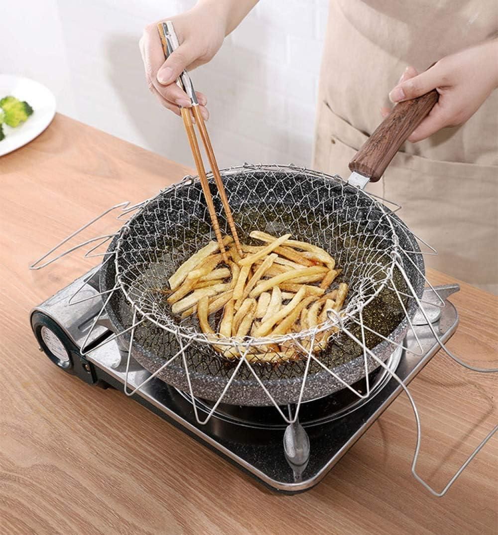 Folding frying basket stainless steel strainer basket in pot