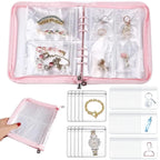 Transparent jewellery storage book with 60 pockets