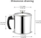 oil container steel with fine mesh oil strainer for kitchen