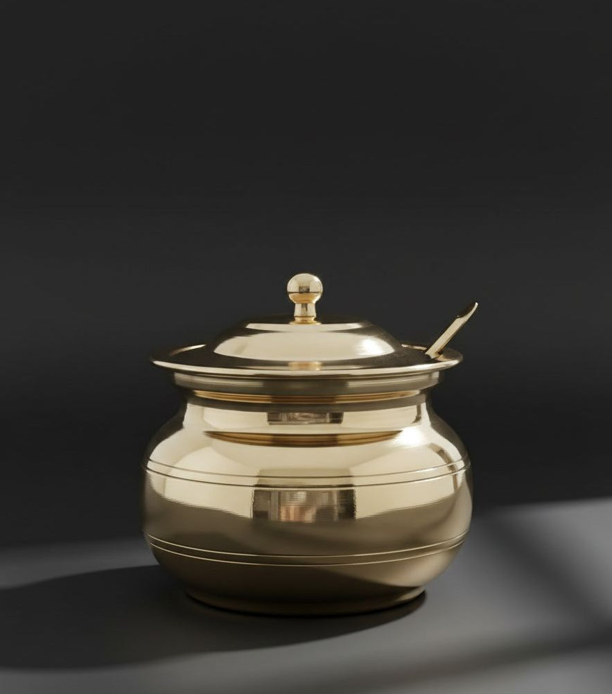 Classic small ghee pot brass for Indian kitchen
