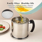 stainless steel oil strainer pot for kitchen